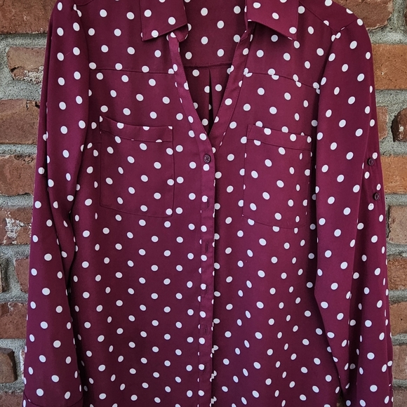 EXPRESS BURGANDY BLOUSE - Picture 2 of 6